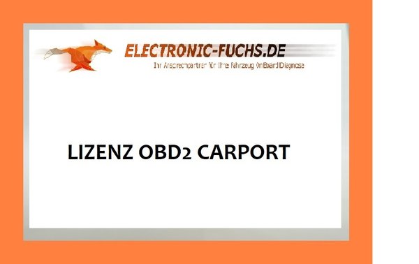 1 LIZENZ CarPort OBD2 Software
